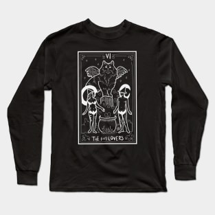 "The (cat) Lovers" Halloween Tarot Lovers Long Sleeve T-Shirt